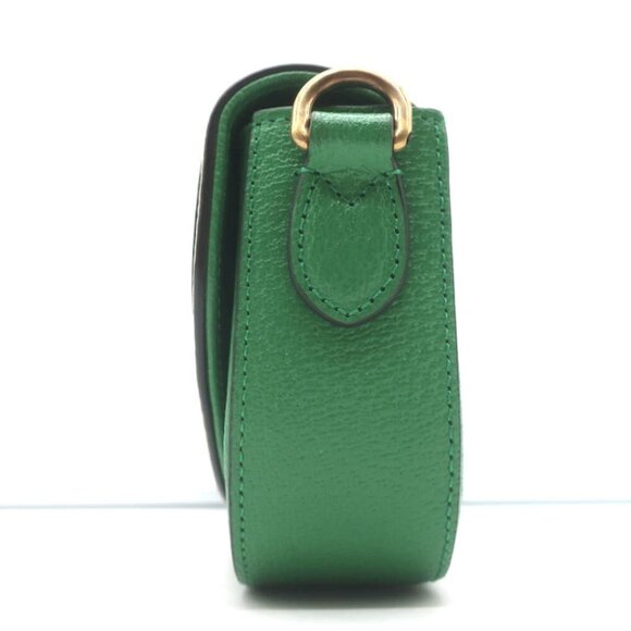 Gucci x Adidas Web Strap Mini Crossbody Flap Bag Green Leather NEW - Picture 4 of 13